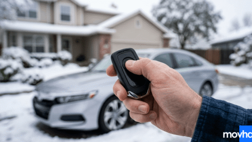 A driver pressing a key fob to demonstrate how to start honda accord with remote