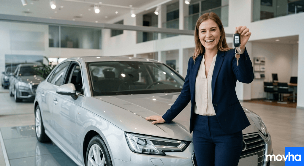 5 Smart Strategies: How to Buy a Car with No Money Down A happy buyer figuring out how to buy a car with no money