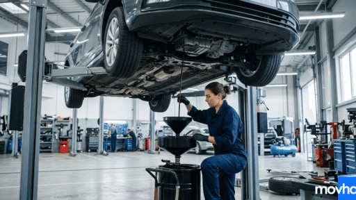 A mechanic demonstrating when to change 2019 honda accord 2.0 transmission fluid