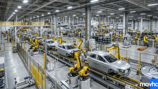 An automated assembly line showing exactly where are the toyota camrys made
