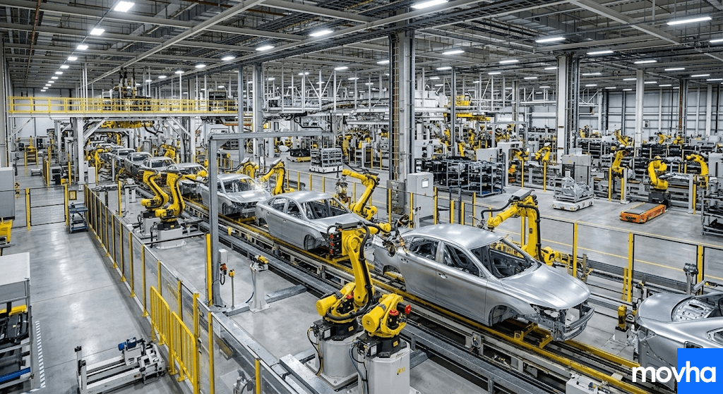 Where Are the Toyota Camrys Made? An automated assembly line showing exactly where are the toyota camrys made
